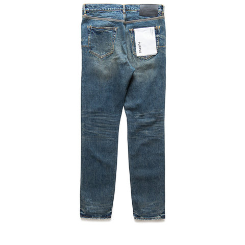 Purple Brand Mid Rise Slim Straight Leg Stratos Vintage Knee Slit Jean - Dark Indigo