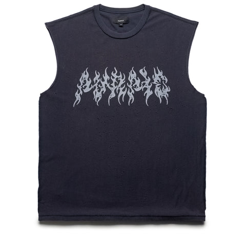 Purple Brand Flame Wordmark Tank Top - Navy