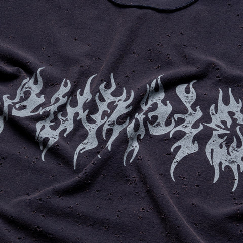 Purple Brand Flame Wordmark Tank Top - Navy