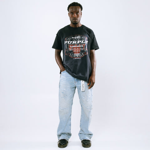 Purple Brand Mid Rise Baggy Leg Tearaway Vintage Jean - Light Indigo