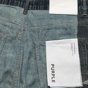 Purple Brand Upside Down Shorts - Light Indigo/Mid Indigo