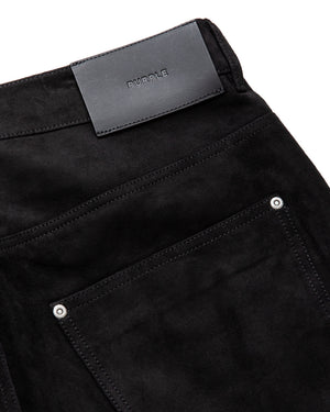Purple Brand Leather Track Shorts - Black