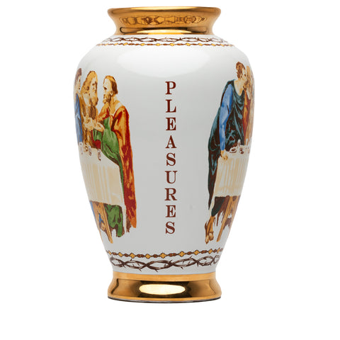 Pleasures Supper Ceramic Vase - White