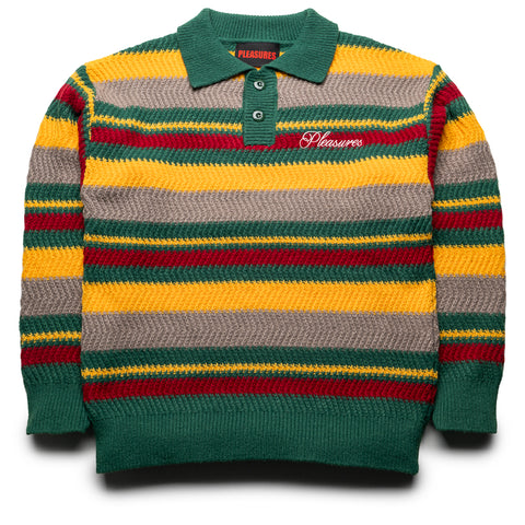 Pleasures Cooper Polo Sweater - Green