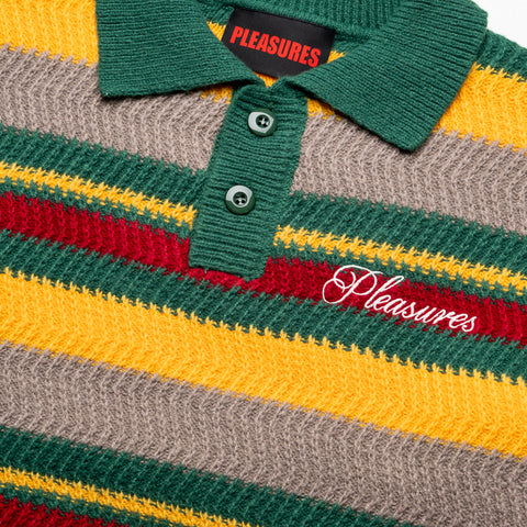 Pleasures Cooper Polo Sweater - Green