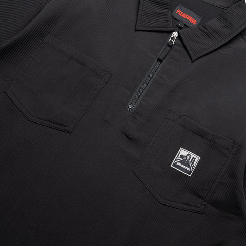 Pleasures Electron Zip Polo - Black