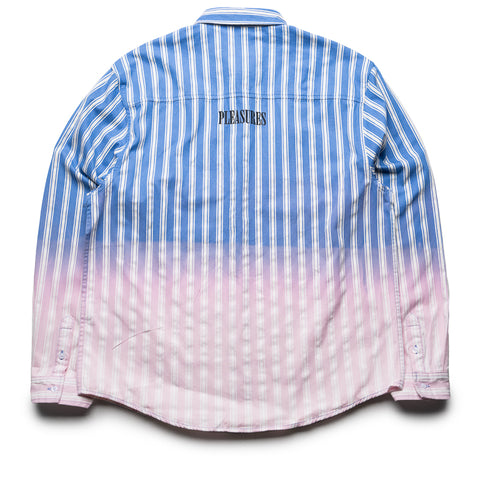 Pleasures Fade Button Down Shirt - Blue