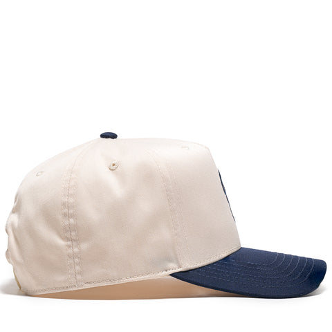 Politics A-Frame Snapback Hat - Natural/Navy