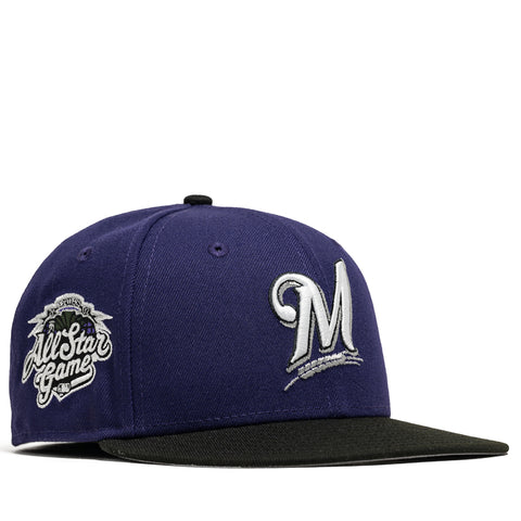 New Era x Politics Milwaukee Brewers 59FIFTY Fitted Hat - Purple/Black