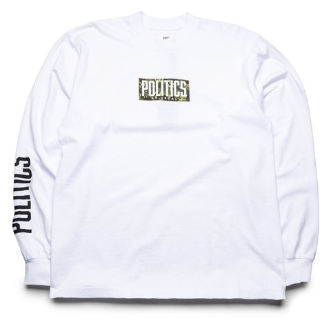 Politics Camo Brick Logo L/S Tee - White