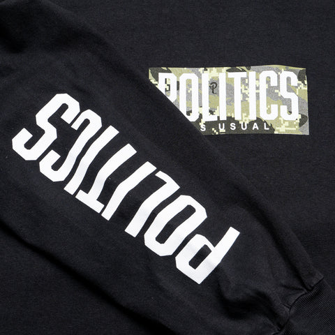 Politics Camo Brick Logo L/S Tee - Black