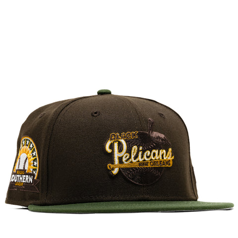 New Era x Politics New Orleans Black Pelicans 59FIFTY Fitted Hat - Bark/Moss