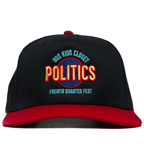 Politics x 90's Kid's Closet Fest Snapback - Black/Red
