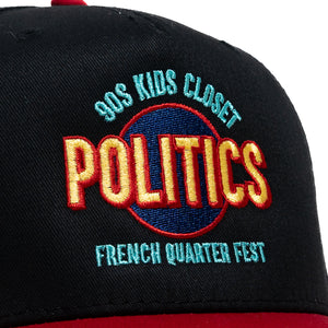Politics x 90's Kid's Closet Fest Snapback - Black/Red