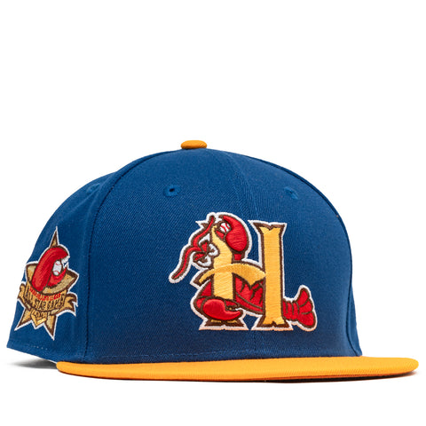 New Era x Politics Hickory Crawdads 59FIFTY Fitted Hat - Royal/Golden Yellow