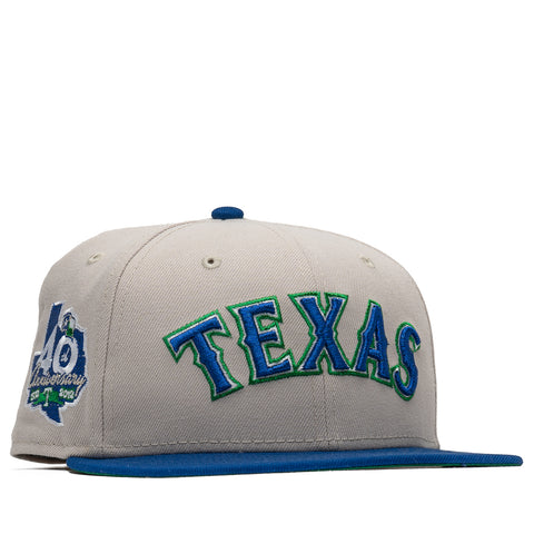 New Era x Politics Texas Rangers 59FIFTY Fitted Hat - Creme/Blue