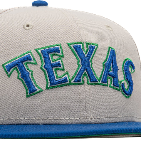 New Era x Politics Texas Rangers 59FIFTY Fitted Hat - Creme/Blue