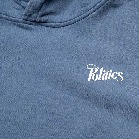 Politics Core Script Hoodie - Glacier Blue