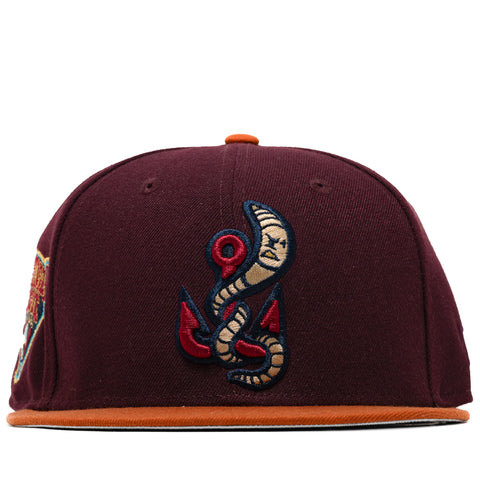 New Era x Politics Gwinnett Stripers 59FIFTY Fitted Hat - Maroon/Orange