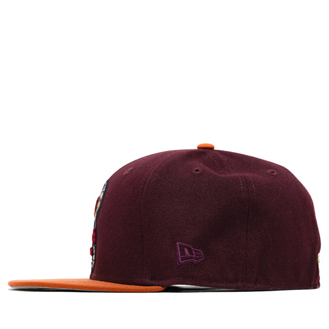 New Era x Politics Gwinnett Stripers 59FIFTY Fitted Hat - Maroon/Orange