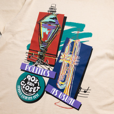 Politics x 90's Kid's Closet  Jazz Tee - Off White