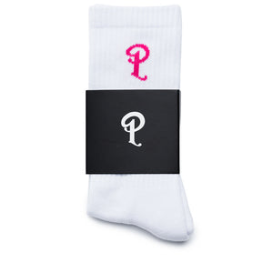 Politics LA Trainer P Logo Socks - White/Pink