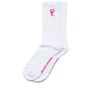 Politics LA Trainer P Logo Socks - White/Pink