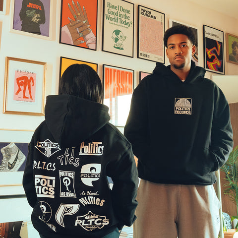 Politics Records Hoodie - Black