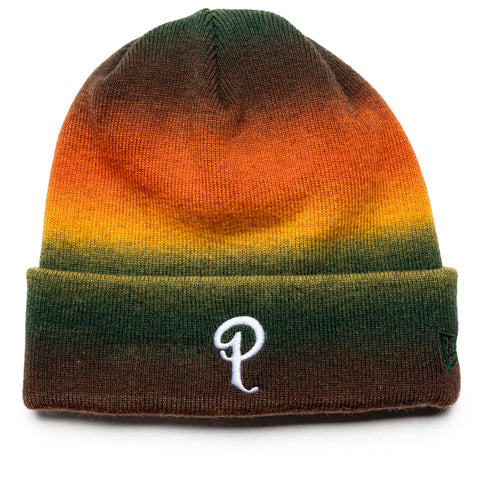 Politics Sub Knit Beanie - Dark Green/Orange