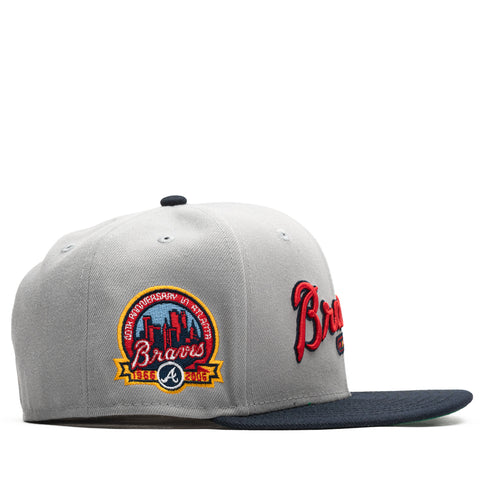 New Era x Politics Atlanta Braves 59FIFTY Fitted Hat - Grey/Navy