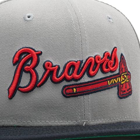 New Era x Politics Atlanta Braves 59FIFTY Fitted Hat - Grey/Navy
