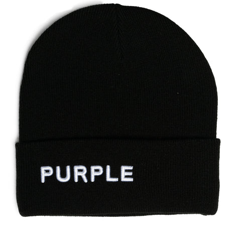 Purple Brand Acrylic Beanie - Black