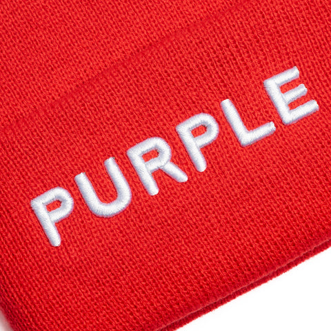 Purple Brand Acrylic Beanie - Red