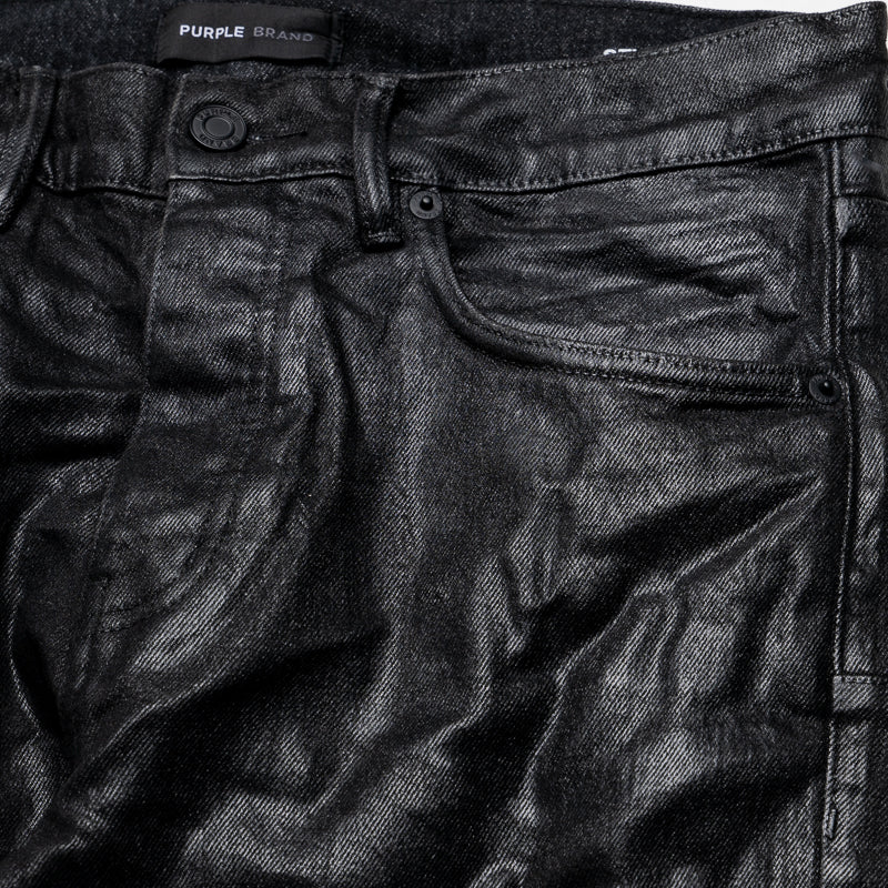 Purple Brand Low Rise Flared Leg Coated Flare Jean - Black
