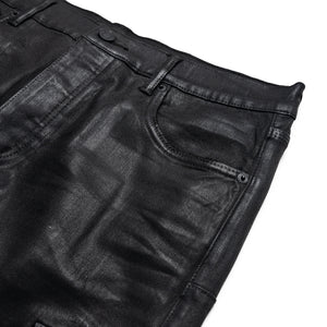 Purple Brand Low Rise Flared Leg Coated Cargo Flare Jean - Black