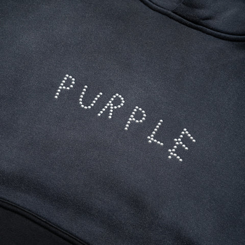 Purple Brand Studded Scratch Hoodie - Black