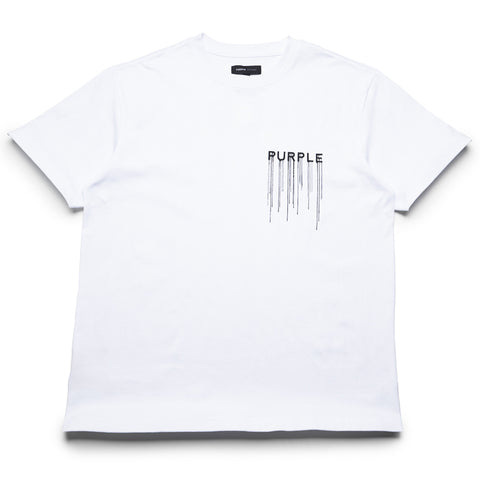 Purple Brand Wordmark Drip Tee - White