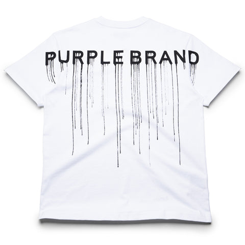 Purple Brand Wordmark Drip Tee - White