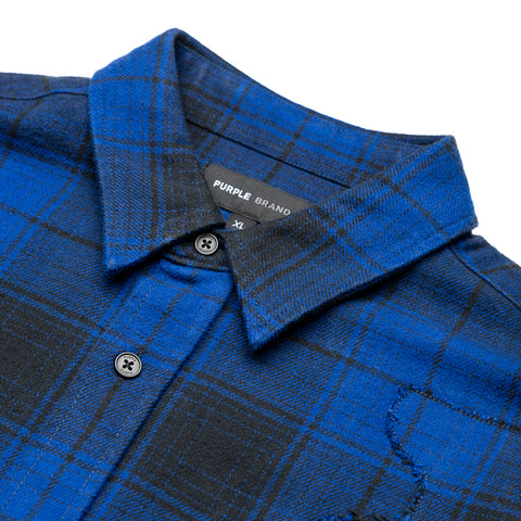 Purple Brand Gothic P Flannel Shirt - Blue