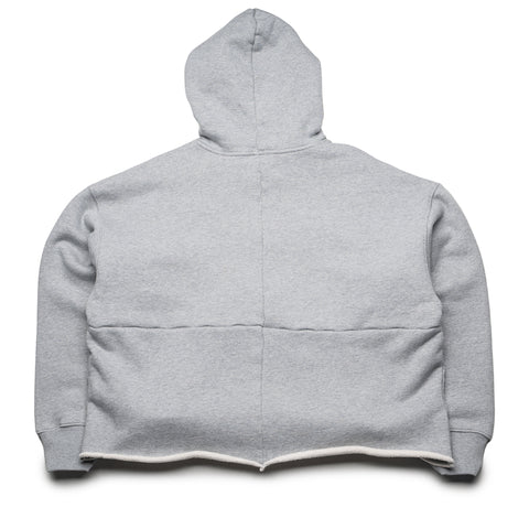 Purple Brand Distressed Cropped Hoodie - Grey
