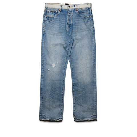 Purple Brand Mid Rise Straight Leg Basalt Distressed Jean - Light Indigo