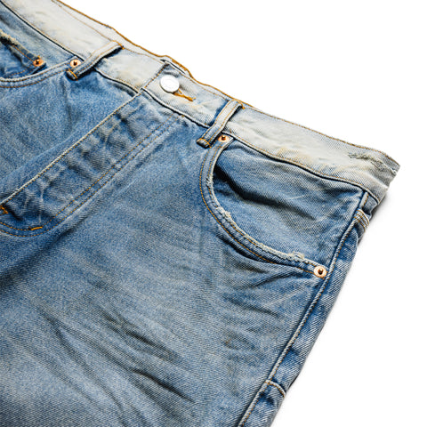 Purple Brand Mid Rise Straight Leg Basalt Distressed Jean - Light Indigo