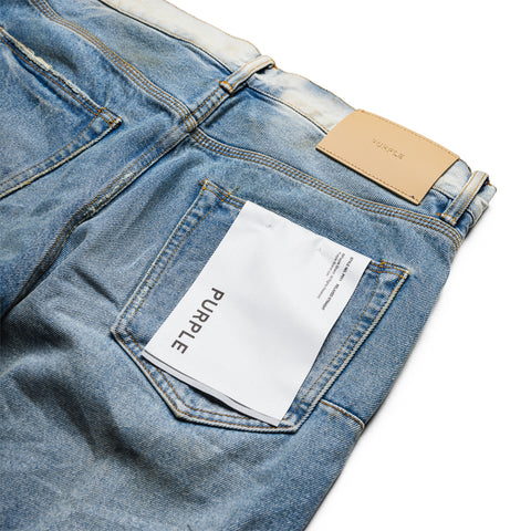 Purple Brand Mid Rise Straight Leg Basalt Distressed Jean - Light Indigo