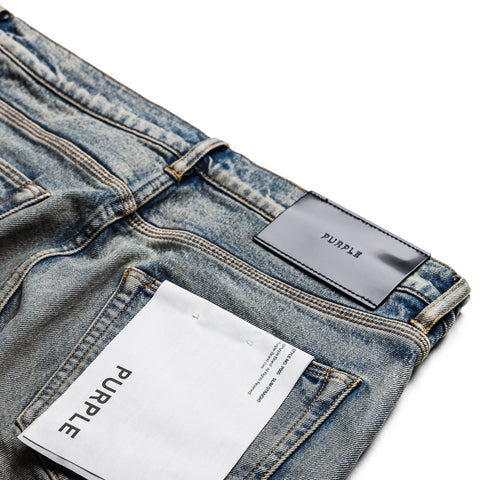 Purple Brand Mid Rise Slim Straight Leg Glow Dirty Jean - Light Indigo