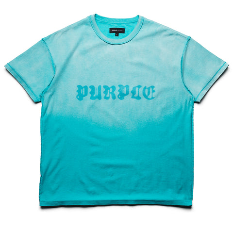 Purple Brand Gothic Wordmark Shadow Tee - Blue