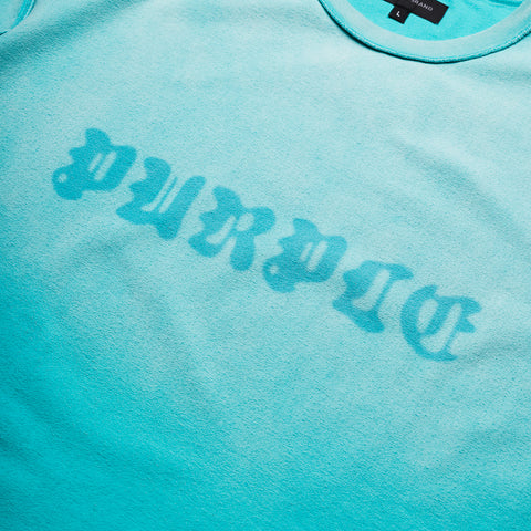 Purple Brand Gothic Wordmark Shadow Tee - Blue