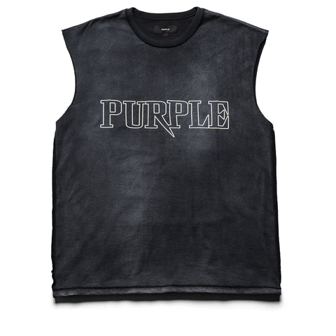 Purple Brand Sharpened Wordmark Tank Top - Black