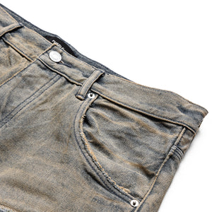 Purple Brand Mid Rise Baggy Leg Tinted Sequin Repair Jean - Light Indigo