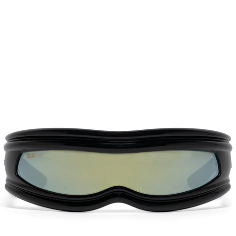 A$AP Rocky x Ray-Ban Ultra Wrap 001 - Polished Black/Green Mirror Silver