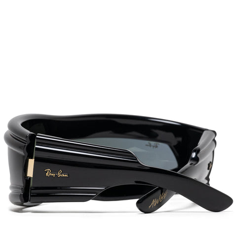 A$AP Rocky x Ray-Ban Ultra Wrap 001 - Polished Black/Green Mirror Silver